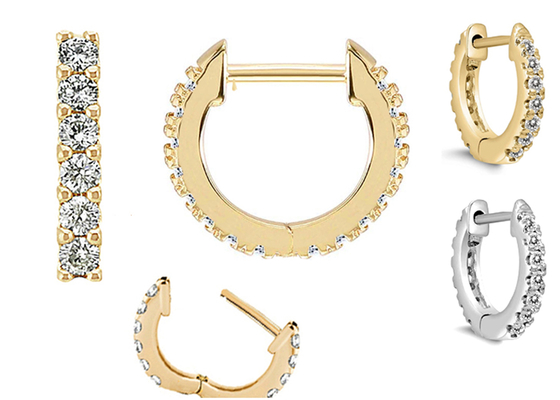 να διαπερνήσει σώματος 14k 0.2ct χρυσή μορφή 8mm στεφανών σκουλαρικιών κοσμήματος ODM για τα κορίτσια γυναικών
