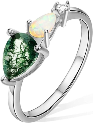 Hexagon έκοψε το φυσικό βρύου νυφικό δαχτυλίδι Moissanite αχατών εκλεκτής ποιότητας μοναδικό για το Art Deco