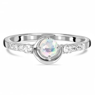 Γοητείας καυτές γυναίκες 925 Moonstone ουράνιων τόξων μόδας φυσικές εξαιρετικό ασημένιο δαχτυλίδι κοσμήματος