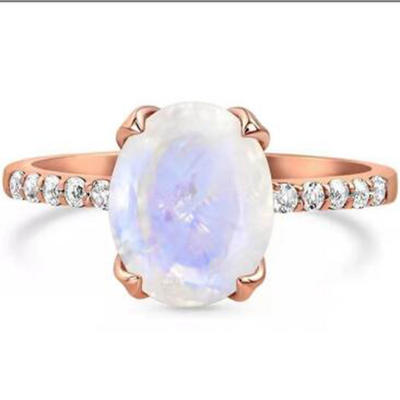 Δαχτυλίδι Moonstone ουράνιων τόξων 925 εξαιρετικό ασημένιο CZ χονδρικό φυσικό πέτρινο εδροτομημένο πολύτιμους λίθους κόσμημα