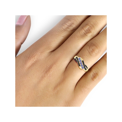 Κόσμημα Birthstone δαχτυλιδιών Tanzanite λεσχών Jewelers με μαύρο Diamo