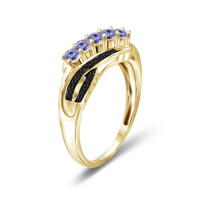 1 καράτι Tanzanite και άσπρο εξαιρετικό ασημένιο δαχτυλίδι αρραβώνων διαμαντιών έμφασης