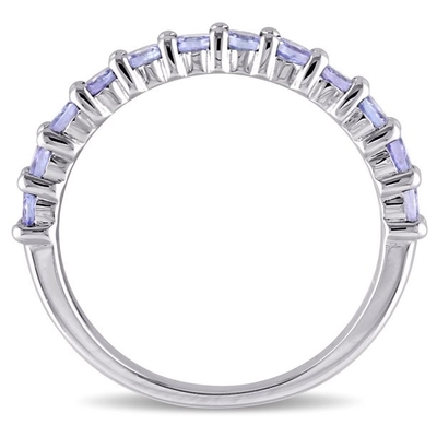 Ross-Simons 2,50 CT. t.w. Tanzanite και .20 CT. t.w. Άσπρο ασήμι δαχτυλιδιών Zircon σε στερλίνες