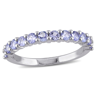 Ross-Simons 2,50 CT. t.w. Tanzanite και .20 CT. t.w. Άσπρο ασήμι δαχτυλιδιών Zircon σε στερλίνες