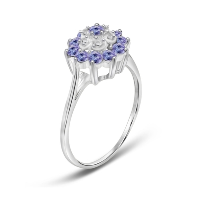 Ross-Simons 2,50 CT. t.w. Tanzanite και .20 CT. t.w. Άσπρο ασήμι δαχτυλιδιών Zircon σε στερλίνες