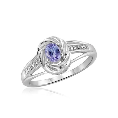 Βασιλιάς 0,87 CT του Stone πολύτιμων λίθων γύρω από μπλε Tanzanite άσπρο Topaz 925 εξαιρετικό ασημένιο δαχτυλίδι παράκαμψης