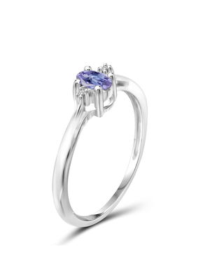 Βασιλιάς 0,18 CT μπλε Tanzanite 925 του Stone πολύτιμων λίθων εξαιρετικό ασημένιο δαχτυλίδι με το κίτρινο χρυσό Prongs 10K δαχτυλίδι