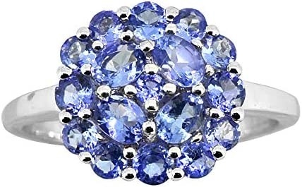 Tanzanite &amp; άσπρο εργαστήριο-δημιουργημένο εγκιβωτισμένο σάπφειρος καθορισμένο εξαιρετικό ασήμι