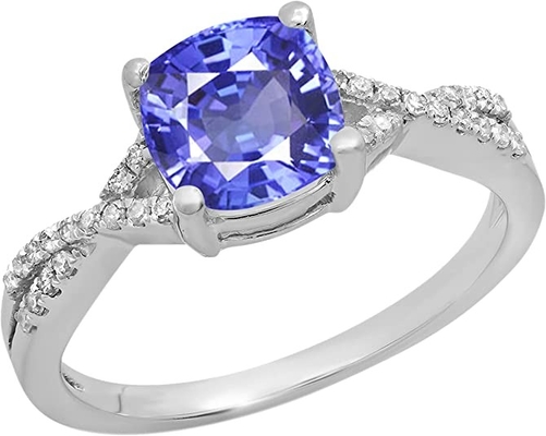 10K χρυσό γνήσιο φυσικό Tanzanite δαχτυλίδι του Marquise 1.68ct με τα διαμάντια 