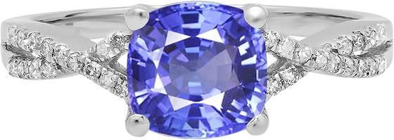 Tanzanite &amp; άσπρο εργαστήριο-δημιουργημένο εγκιβωτισμένο σάπφειρος καθορισμένο εξαιρετικό ασήμι