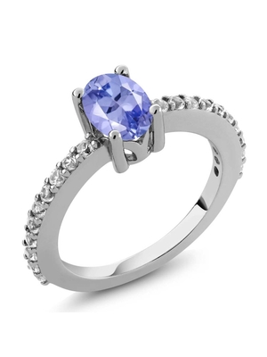 Κόσμημα Birthstone δαχτυλιδιών Tanzanite λεσχών Jewelers με το άσπρο διαμάντι