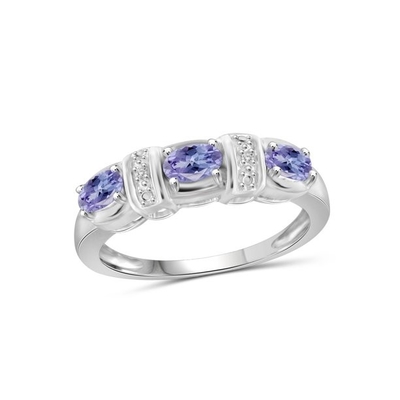 Κόσμημα Birthstone δαχτυλιδιών Tanzanite λεσχών Jewelers με το άσπρο διαμάντι