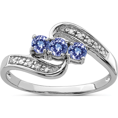 0.75ct γύρω από τον πορφυρό άσπρο χρυσό δαχτυλιδιών 14K συστάδων Tanzanite και διαμαντιών