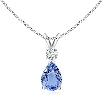 3,12 καράτι γνήσιο Tanzanite και άσπρο Topaz περιδέραιο 925 3 κομματιού εξαιρετικό ασήμι