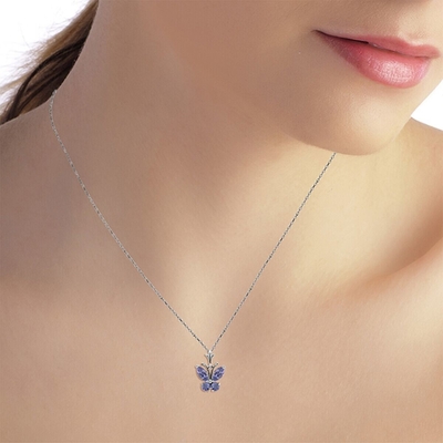 Φυσικό Tanzanite κρεμαστών κοσμημάτων μοναχικών περιδέραιο Angara για τα κορίτσια 14K γυναικών