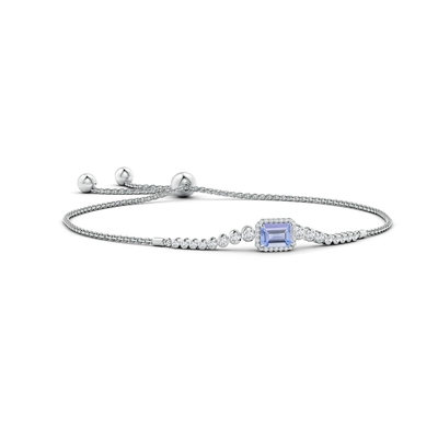 Διευθετήσιμο φυσικό Tanzanite βραχιόλι ANGARA για τον άσπρο χρυσό κοριτσιών 14K γυναικών