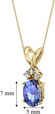 3,12 καράτι γνήσιο Tanzanite και άσπρο Topaz περιδέραιο 925 3 κομματιού εξαιρετικό ασήμι
