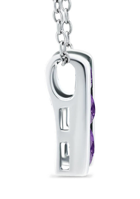 3/8 CT. t.w. Ασήμι περιδεραίων κρεμαστών κοσμημάτων αμεθύστινων 3-πέτρινο σκαλών σε στερλίνες