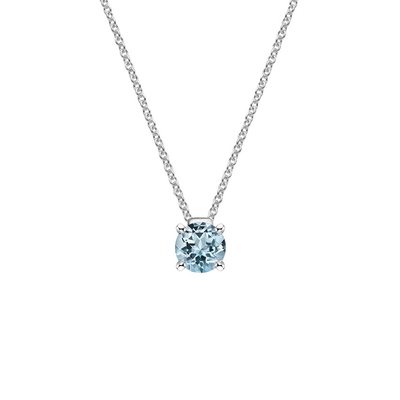 Περιδέραιο διαμαντιών Aquamarine (άσπρος χρυσός 14k, aquamarine 6x9mm μορφής αχλαδιών, διαμάντια .10cttw.)