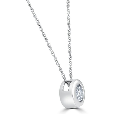 1/4 CT γύρω από Bezel μοναχικών διαμαντιών το περιδέραιο 18 κρεμαστών κοσμημάτων άσπρα χρυσά (4,1) 4,1 αστέρια» 14k από τις 7 αναθεωρήσεις reviews7