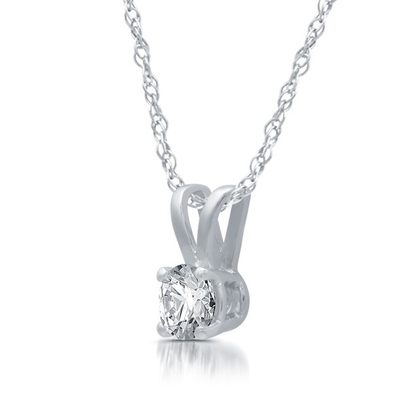 1/5ct γύρω από τον άσπρο χρυσό περιδεραίων 14K κρεμαστών κοσμημάτων μοναχικών διαμαντιών
