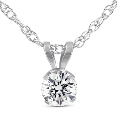 1/5ct γύρω από τον άσπρο χρυσό περιδεραίων 14K κρεμαστών κοσμημάτων μοναχικών διαμαντιών
