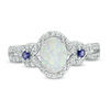 5.0mm καρδιά-διαμορφωμένο Opal και 1/8 CT. T.W. ασήμι δαχτυλιδιών πλαισίων διαμαντιών σε στερλίνες