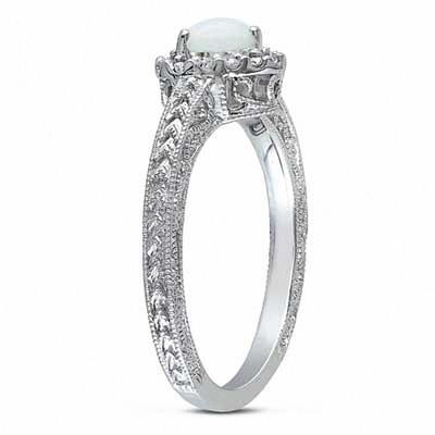5.0mm καρδιά-διαμορφωμένο Opal και 1/8 CT. T.W. ασήμι δαχτυλιδιών πλαισίων διαμαντιών σε στερλίνες