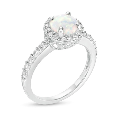 Ωοειδές Opal και 1/15 CT. T.W. διασπασμένο ασήμι δαχτυλιδιών κνημών παράκαμψης διαμαντιών σε στερλίνες