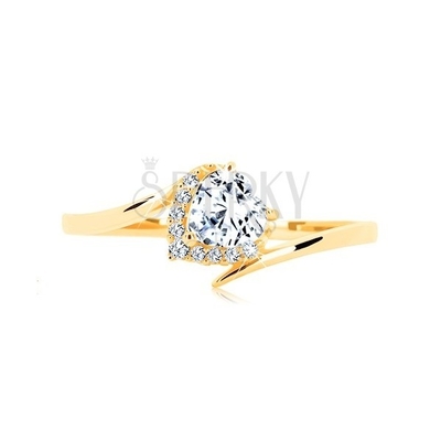 Δαχτυλίδι αρραβώνων διαμαντιών ιτιών (1/8 CT. TW.) Με το χρυσό 9K