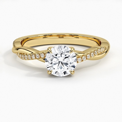 Δαχτυλίδι αρραβώνων διαμαντιών ιτιών (1/8 CT. TW.) Με το χρυσό 9K