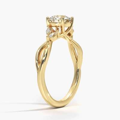 Δαχτυλίδι αρραβώνων διαμαντιών ιτιών (1/8 CT. TW.) Με το χρυσό 9K