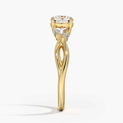 Δαχτυλίδι αρραβώνων διαμαντιών ιτιών (1/8 CT. TW.) Με το χρυσό 9K