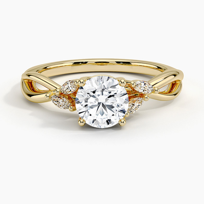 Δαχτυλίδι αρραβώνων διαμαντιών ιτιών (1/8 CT. TW.) Με το χρυσό 9K