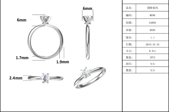 Χονδρικό κόσμημα Moissanite 925 εξαιρετικά ασημένια δαχτυλίδια διαμαντιών Moissanite γαμήλιας δέσμευσης