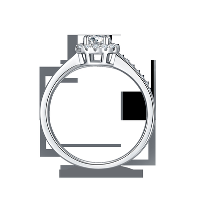 Κύρια πέτρινη στρογγυλή περικοπή 9k Moissanite 925 σχεδίων ασημένιο δαχτυλίδι γυναικών