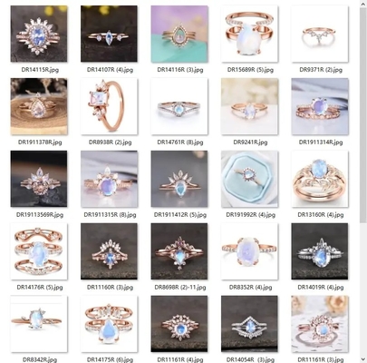 Καθιερώνον τη μόδα Prongs δαχτυλιδιών Moonstone κοσμήματος ακατέργαστο εξαιρετικό ασημένιο κόσμημα 925 ανώμαλο τριών γυναικών