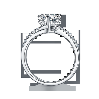1.30CT άσπρο δαχτυλίδι γυναικών δέσμευσης κοσμήματος Platineve CZ Moissanite και σαπφείρου