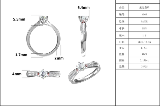 Μινιμαλιστικό χρυσό κόσμημα σχεδίων 9K, Moissanite 925 ασημένιο σύνολο δαχτυλιδιών