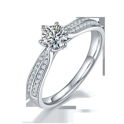Μινιμαλιστικό χρυσό κόσμημα σχεδίων 9K, Moissanite 925 ασημένιο σύνολο δαχτυλιδιών