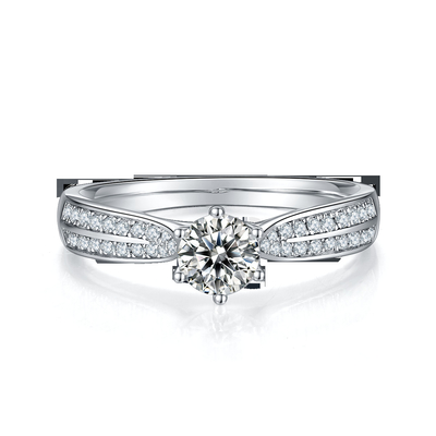 Μινιμαλιστικό χρυσό κόσμημα σχεδίων 9K, Moissanite 925 ασημένιο σύνολο δαχτυλιδιών