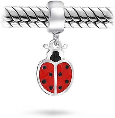 Το μωρό Ladybugs κόκκινο CZ μητέρων κήπων εντόμων ταλαντεύει την καλή τύχη χαντρών γοητείας
