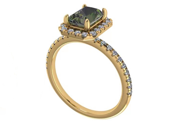 Στερεά χρυσά κοσμήματα OV6X8mm 14K, ορθογώνιο δαχτυλίδι αρραβώνων διαμαντιών 1,3 καρατιού