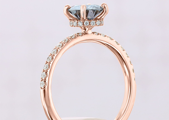 9K χρυσή υλική αυξημένη εργαστήριο Moissanite διάσταση χρώματος 1ct 5pcs δαχτυλιδιών ασημένια γκρίζα