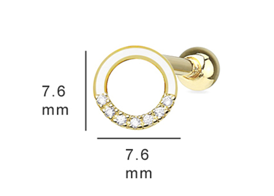 χρυσά σκουλαρίκια χόνδρου διαμαντιών 0.126ct 14k, διαπεραστικός cOem σκουλαρικιών ελίκων 14pcs