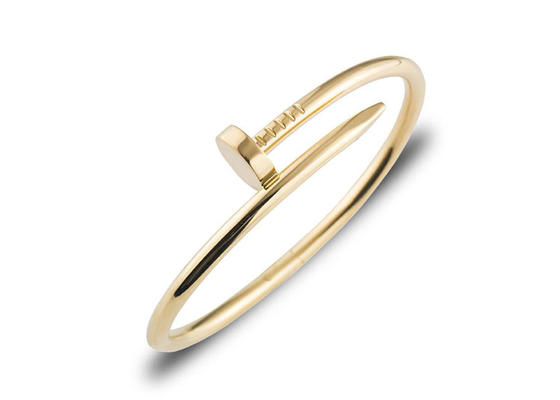 Πλάτος 3.5mm κίτρινο χρυσό βραχιόλι 18k, βραχιόλι των Η.Ε Clou Juste για τη δέσμευση
