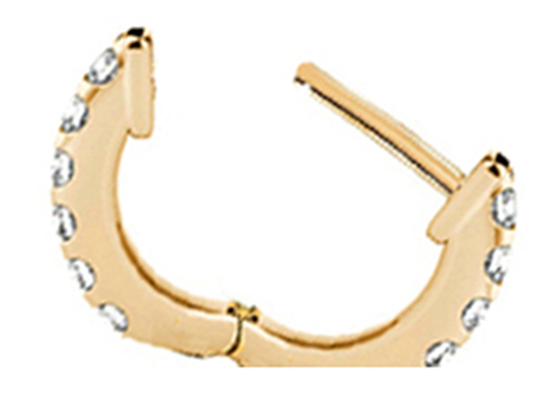 να διαπερνήσει σώματος 14k 0.2ct χρυσή μορφή 8mm στεφανών σκουλαρικιών κοσμήματος ODM για τα κορίτσια γυναικών