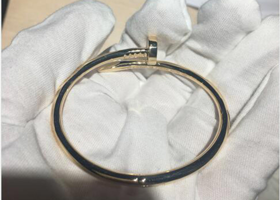 Πλάτος 3.5mm κίτρινο χρυσό βραχιόλι 18k, βραχιόλι των Η.Ε Clou Juste για τη δέσμευση