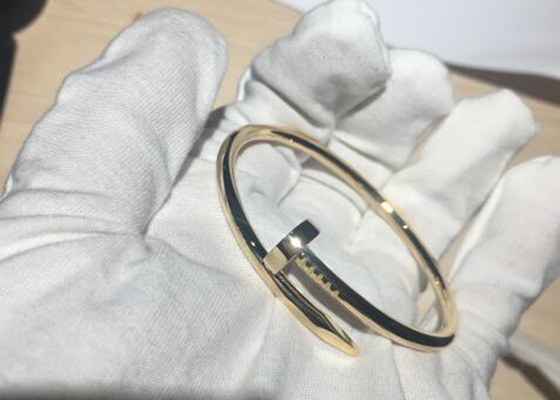 Πλάτος 3.5mm κίτρινο χρυσό βραχιόλι 18k, βραχιόλι των Η.Ε Clou Juste για τη δέσμευση