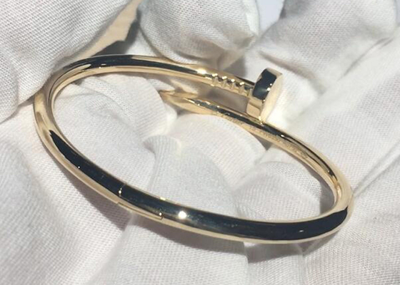 Πλάτος 3.5mm κίτρινο χρυσό βραχιόλι 18k, βραχιόλι των Η.Ε Clou Juste για τη δέσμευση